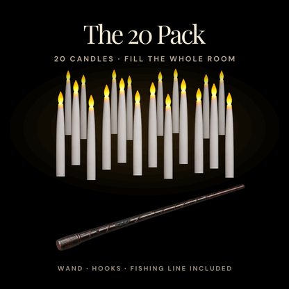 The 20 Pack: 20 floating LED candles with wand remote