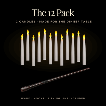 The 12 Pack: 12 floating LED candles with wand remote