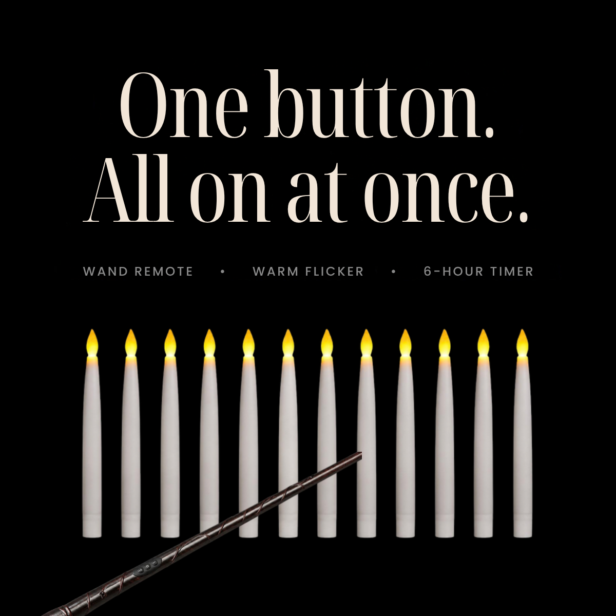 Magic wand remote turns all candles on at once