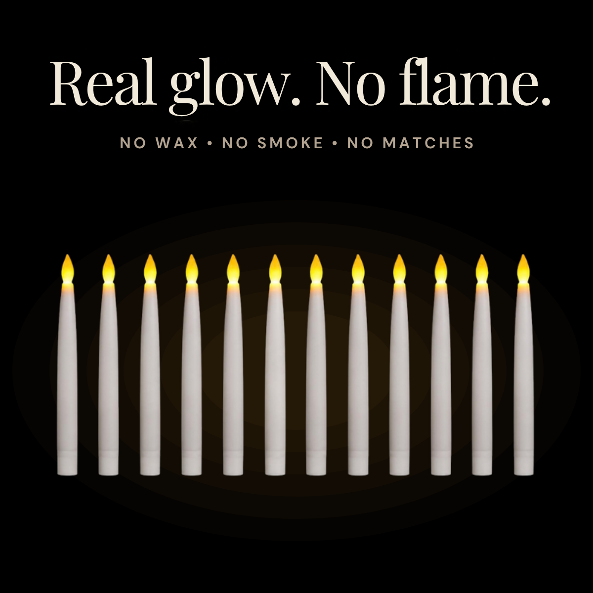 Real glow, no flame: warm white flickering LED candles