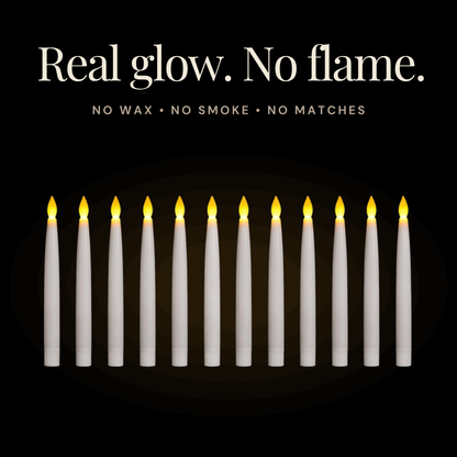 Real glow, no flame: warm white flickering LED candles
