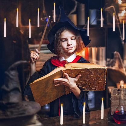 Enchanting Flameless Candles with Magic Wand Remote for Festive Decor - Perfect for Christmas, Halloween, and More!