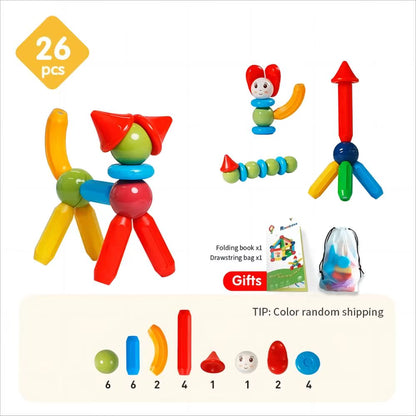 10/26/48/78/101/136Pcs Magnetic Constructor Building Blocks Toys Children Magic Magnet Stick Rod Montessori Toy Gifts