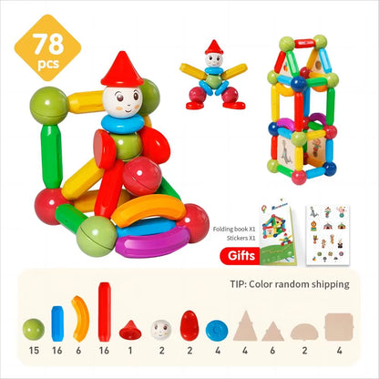 10/26/48/78/101/136Pcs Magnetic Constructor Building Blocks Toys Children Magic Magnet Stick Rod Montessori Toy Gifts