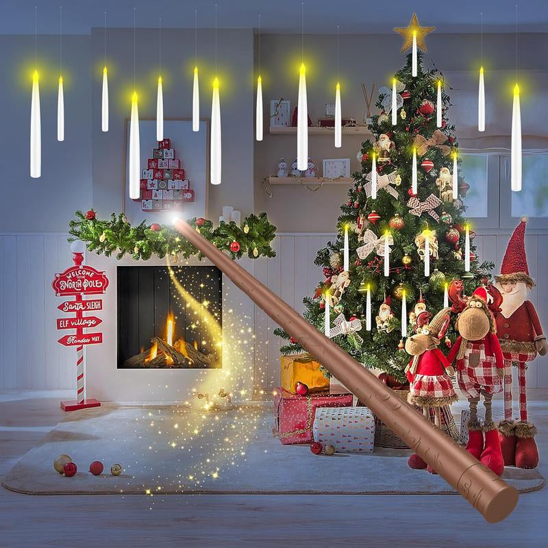Enchanting Flameless Candles with Magic Wand Remote for Festive Decor - Perfect for Christmas, Halloween, and More!