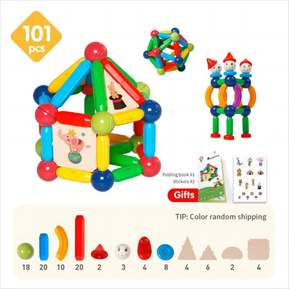 10/26/48/78/101/136Pcs Magnetic Constructor Building Blocks Toys Children Magic Magnet Stick Rod Montessori Toy Gifts
