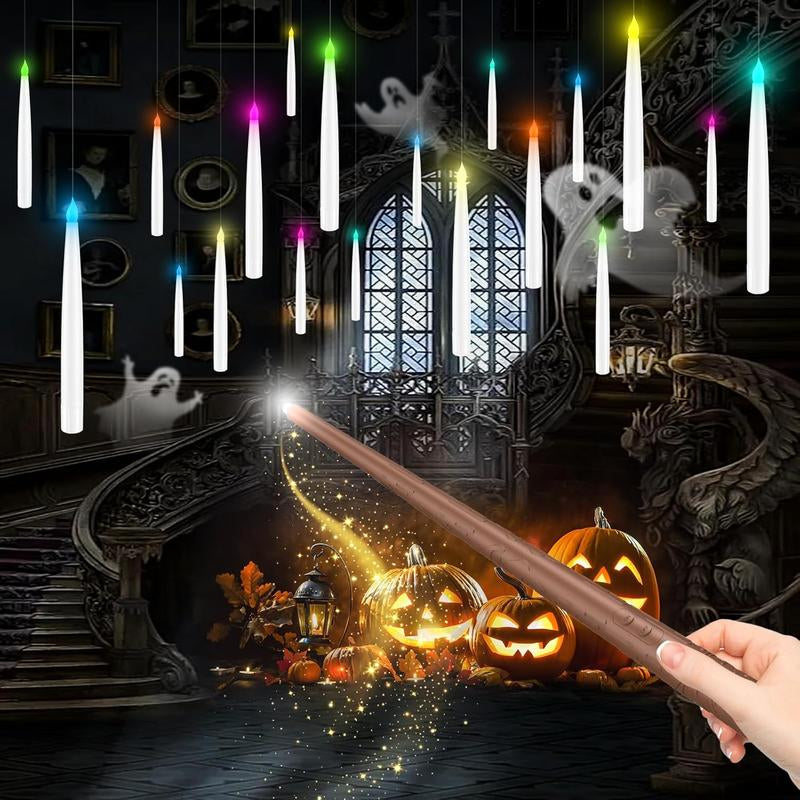 Enchanting Flameless Candles with Magic Wand Remote for Festive Decor - Perfect for Christmas, Halloween, and More!