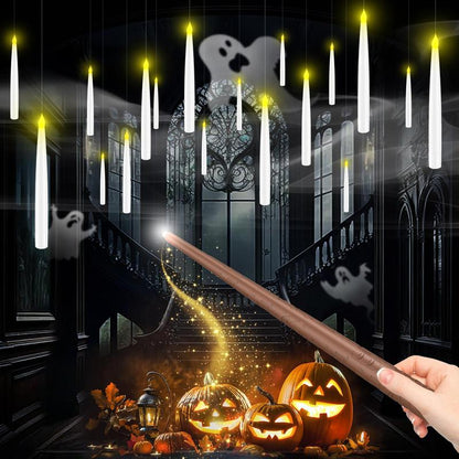 Enchanting Flameless Candles with Magic Wand Remote for Festive Decor - Perfect for Christmas, Halloween, and More!